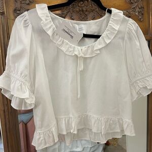 Things Between White Ruffled Blouse